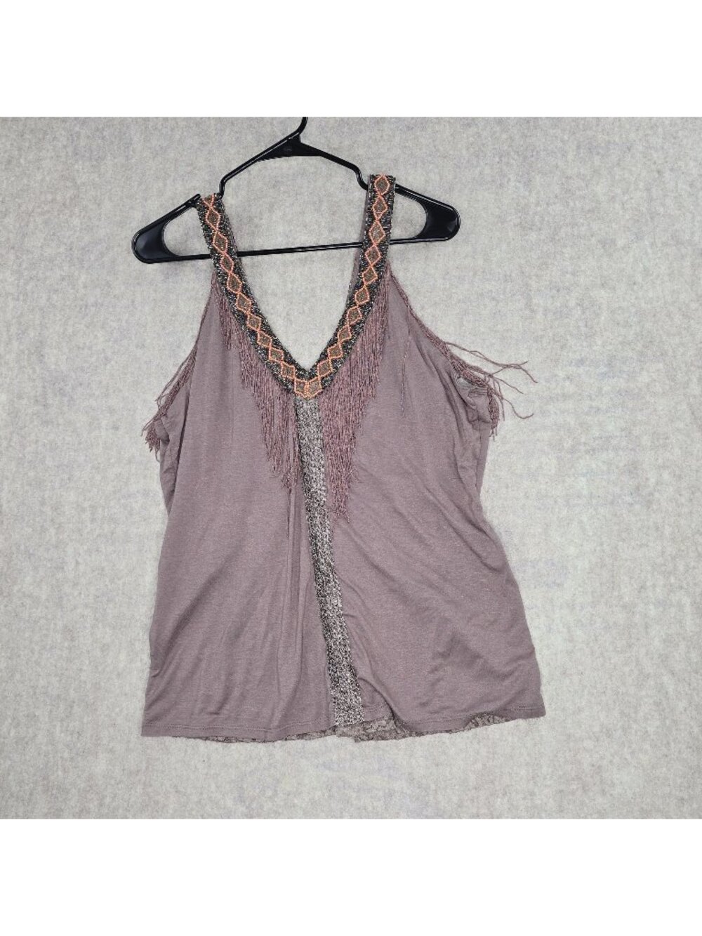 Vintage Boho Fringe Trimmed Sleeveless Top By BKE